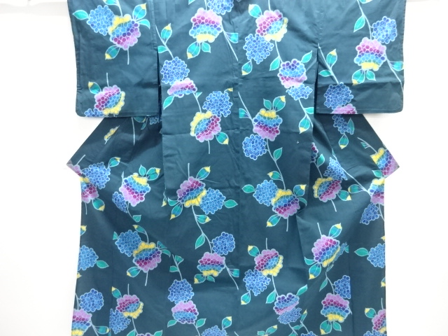 JAPANESE KIMONO / YUKATA / COTTON / HYDRANGEA